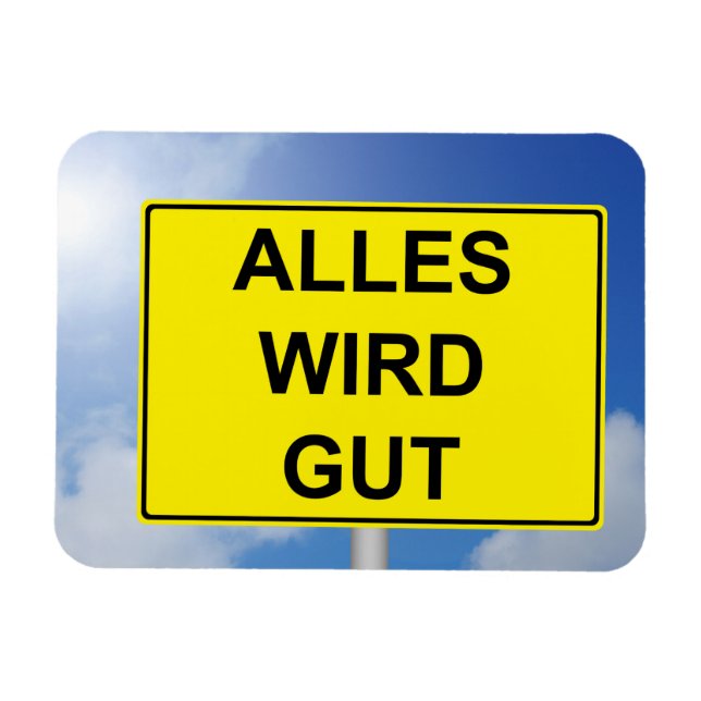 Magnet Flexible Tout devient Bien Bouclier avec fond de ciel (Horizontal)