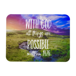 Magnet Flexible Tout est possible Bible Verse Écriture
