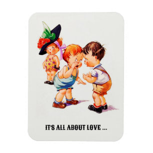 Magnet Flexible Tout est question d'Amour. Art vintage