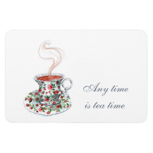 Magnet Flexible Tout le temps est le tea time Tea Slogan Citation