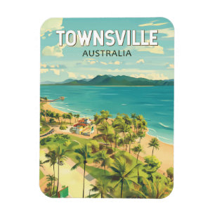 Magnet Flexible Townsville Australie Travel Art Vintage