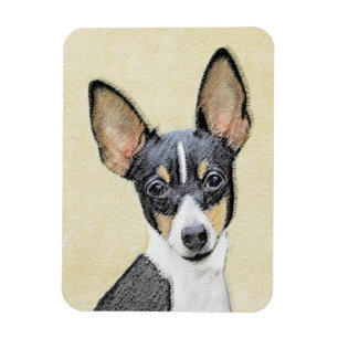 Magnet Flexible Toy Fox Terrier Painting - Cute Original Dog Art