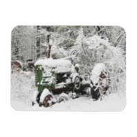 Tracteur couvert de neige