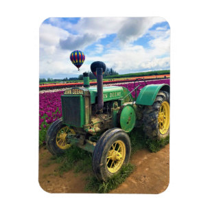 Magnet Flexible Tracteur vert en Tulip Field, Oregon