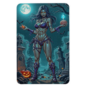 Magnet Flexible Traite d'Halloween ou ami Zombie w Cerveau