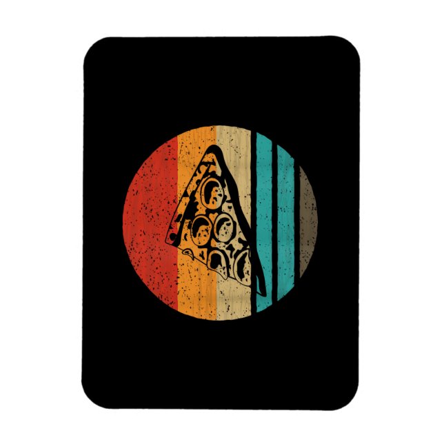 Magnet Flexible Tranche de pizza style rétro vintage (Vertical)