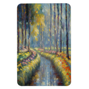 Magnet Flexible Tranquil River Path Impressionniste Paysage Art