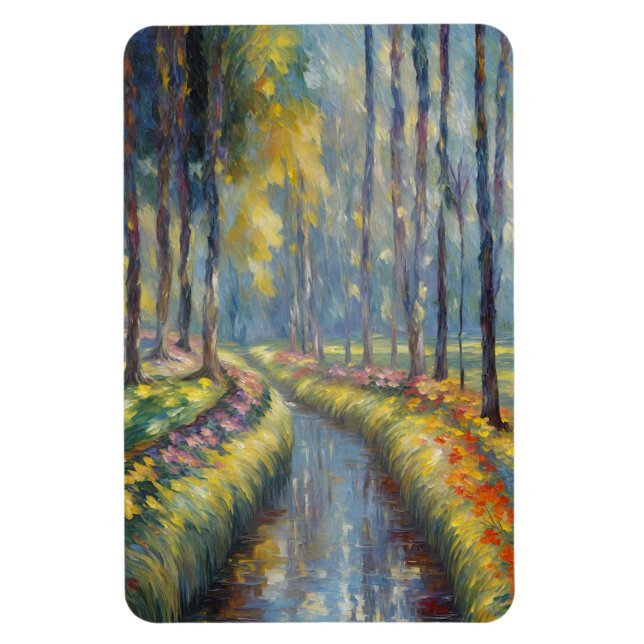 Magnet Flexible Tranquil River Path Impressionniste Paysage Art (Vertical)