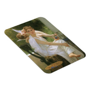 Magnet Flexible Travail interrompu par Bouguereau, Angel Portrait