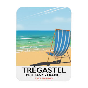 Magnet Flexible Trégastel, Bretagne France affiche de voyage de pl