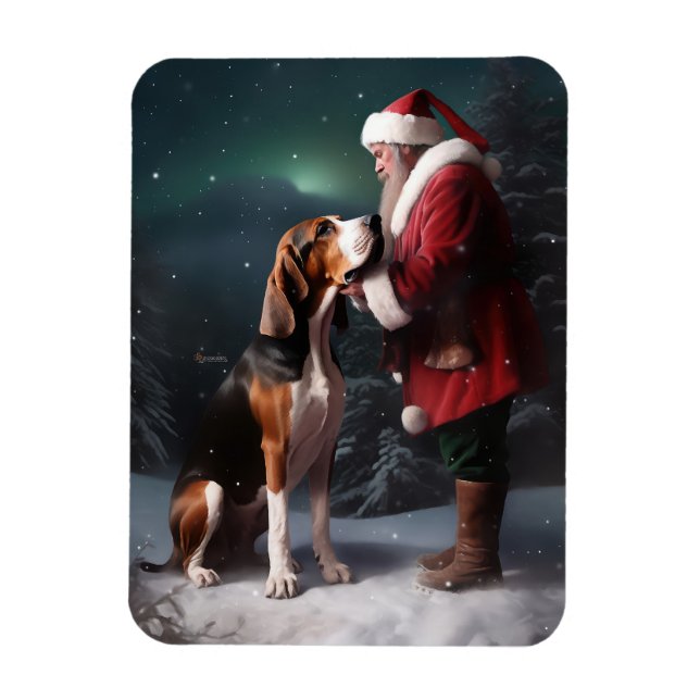 Magnet Flexible Trek Walker Coonhound Noël du Père Noël (Vertical)