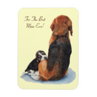 très mignon chiot beagle bouddin maman