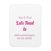 Trinquons au 10ème anniversaire de mariage rose no