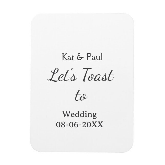 Magnet Flexible Trinquons au mariage nom date simple couple (Vertical)