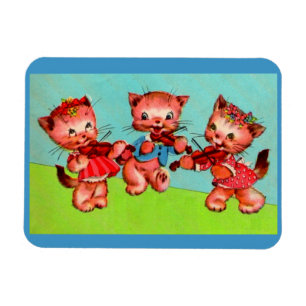 Magnet Flexible trio de violonistes kitten
