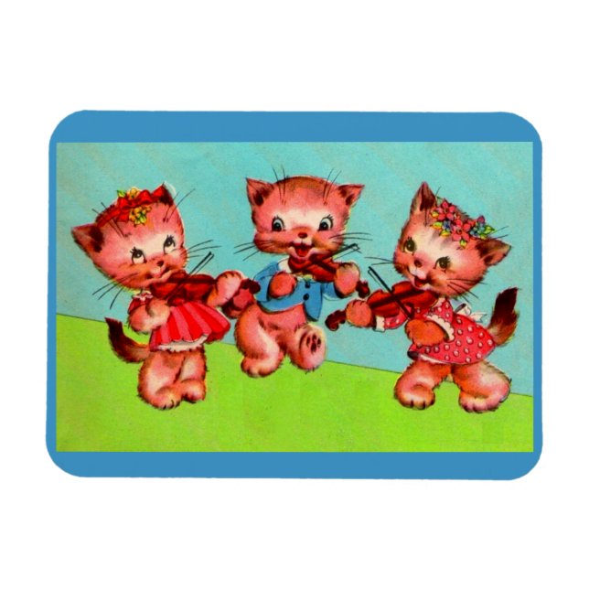 Magnet Flexible trio de violonistes kitten (Horizontal)