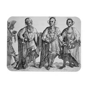 Magnet Flexible Trois chefs cherokee américains, 1762 (gravure)