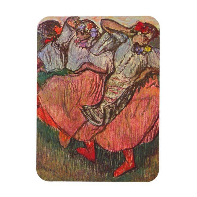 Magnet Flexible Trois danseuses russes par Edgar Degas (Vertical)