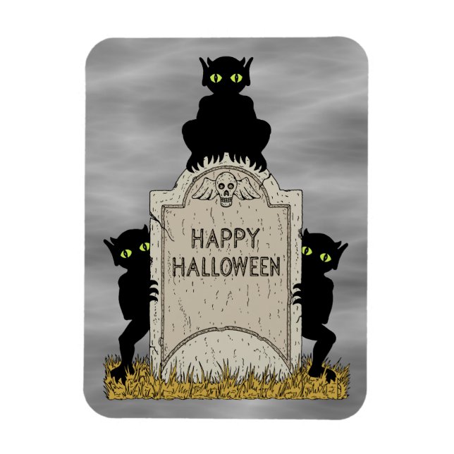 Magnet Flexible Trois diablotins Joyeux Halloween (Vertical)