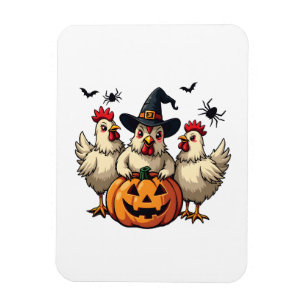 Magnet Flexible Trois Éffrayant Halloween Poulet Farmer Chaud d'au