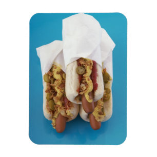 Magnet Flexible Trois hot dogs en petits pains