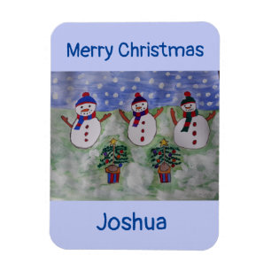 Magnet Flexible Trois Snowmen de Noël flexible
