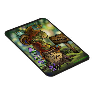 Magnet Flexible Troll Souche "Pas d'humains"