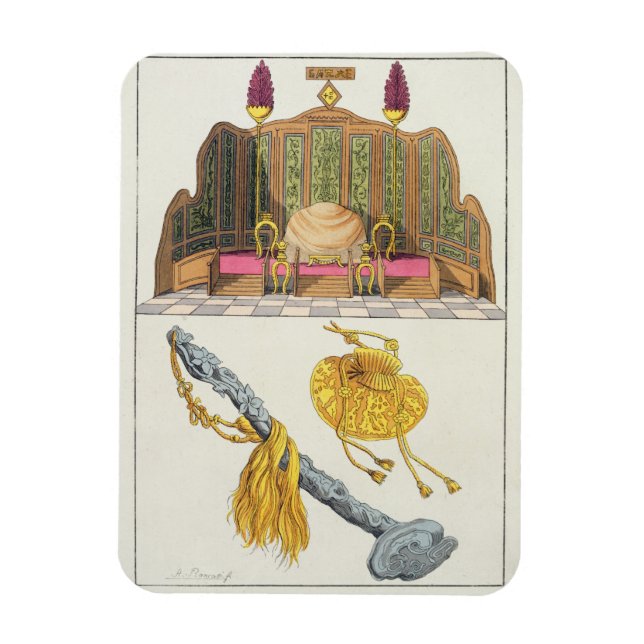 Magnet Flexible Trône d'un empereur chinois, sceptre Yo-yo et casq (Vertical)