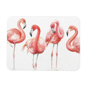 Magnet Flexible Tropical   Famille de Flamants roses