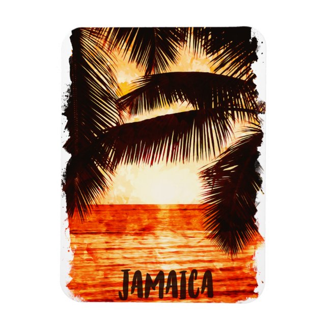 Magnet Flexible Tropical Jamaïque Sunset Caribbean Island (Vertical)
