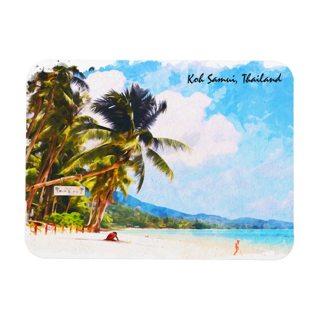 Magnet Flexible Tropical Koh Samui thailand plage paradis (Horizontal)