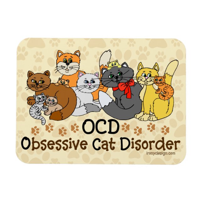 Magnet Flexible Trouble obsessif de chats OCD (Horizontal)