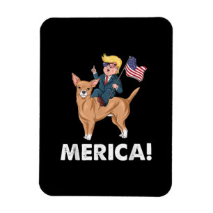 Magnet Flexible Trump America Chihuahua Chien Héros américain