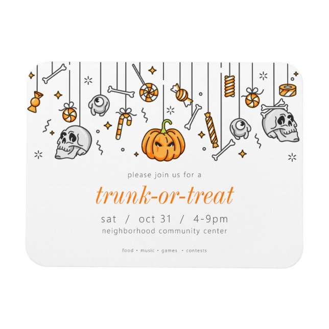 Magnet Flexible Trunk or Treat Modern Chic Halloween Party (Horizontal)