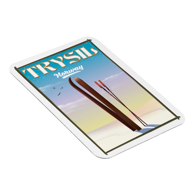 Magnet Flexible Trysil Norway , Norway ski travel poster (Côté Droit)