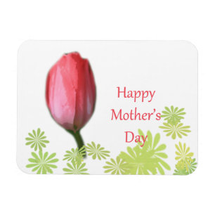 Magnet Flexible tulipe rouge, bonne fête des mères