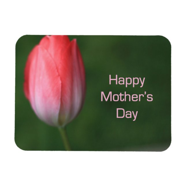 Magnet Flexible tulipe rouge, bonne fête des mères (Horizontal)