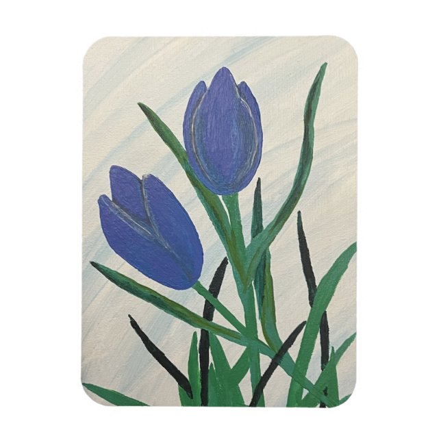 Magnet Flexible Tulipes bleues (Vertical)