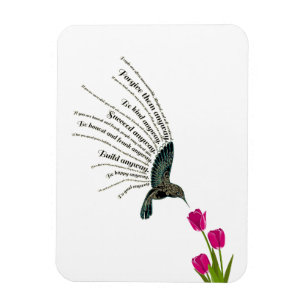 Magnet Flexible Tulipes de colibri de prière inspirante
