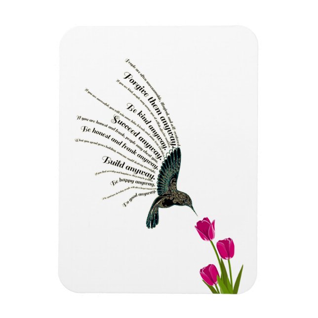 Magnet Flexible Tulipes de colibri de prière inspirante (Vertical)