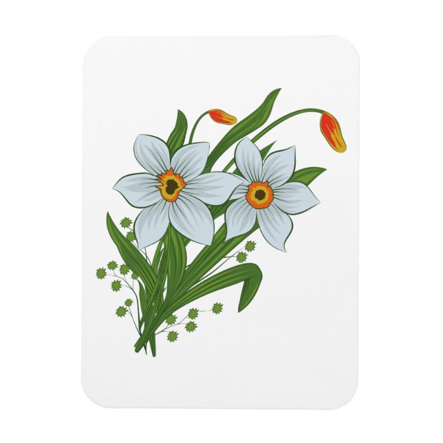 Magnet Flexible Tulipes et fleurs de jonquilles (Vertical)
