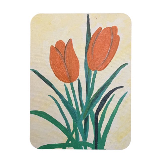 Magnet Flexible Tulipes orange (Vertical)