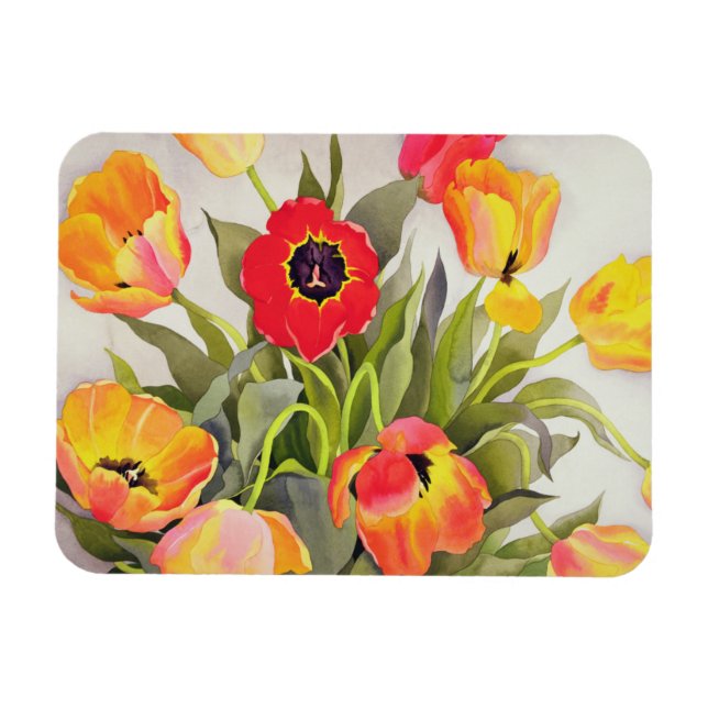 Magnet Flexible Tulipes orange et rouge (Horizontal)