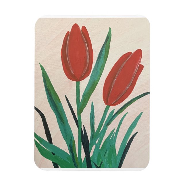 Magnet Flexible Tulipes rouges (Vertical)
