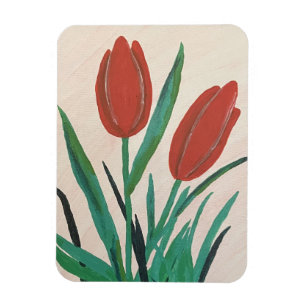 Magnet Flexible Tulipes rouges