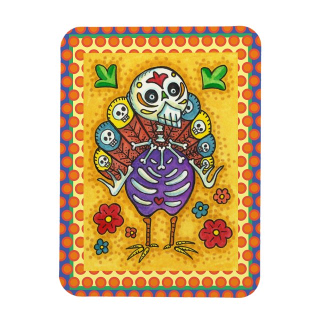 MAGNET FLEXIBLE TURQUIE BONES COLORÉS FOLK MERCI OISEAU OISEAU (Vertical)