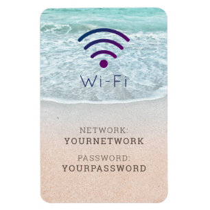 Magnet Flexible Turquoise Blue Ocean Beach Wi-Fi Sign