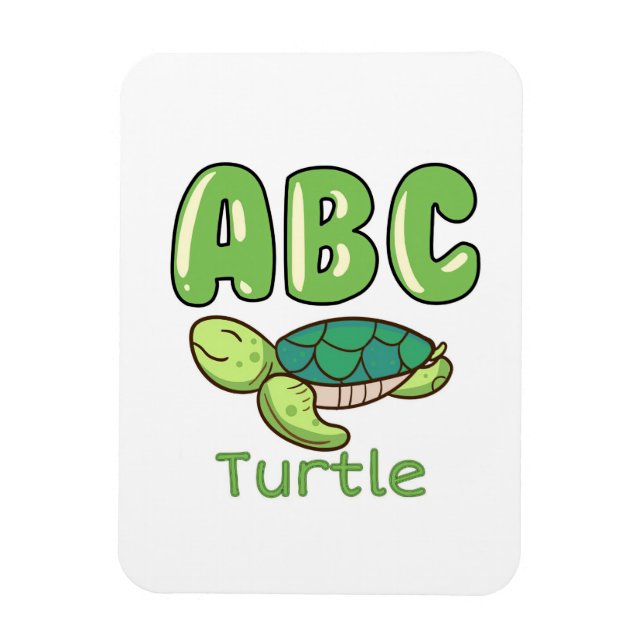 Magnet Flexible Turtle Lover Alphabet ABC Letter Turtle (Vertical)