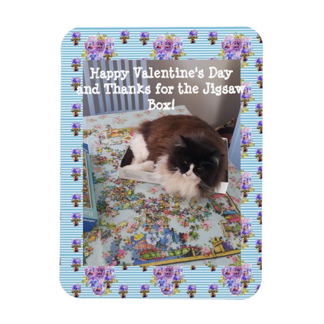 Magnet Flexible Tuxedo Cat Funny Jigsaw Cats Valentines Day (Vertical)