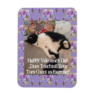 Magnet Flexible Tuxedo Cat Funny Touching Toes Valentines Day